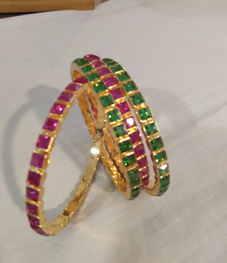 Ruby stone bangles 