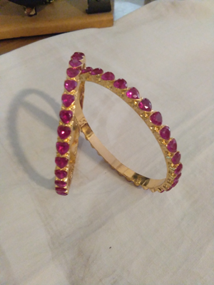 Ruby stone bangles