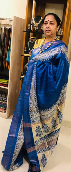 Ahimsa ghicha tussar  silk saree