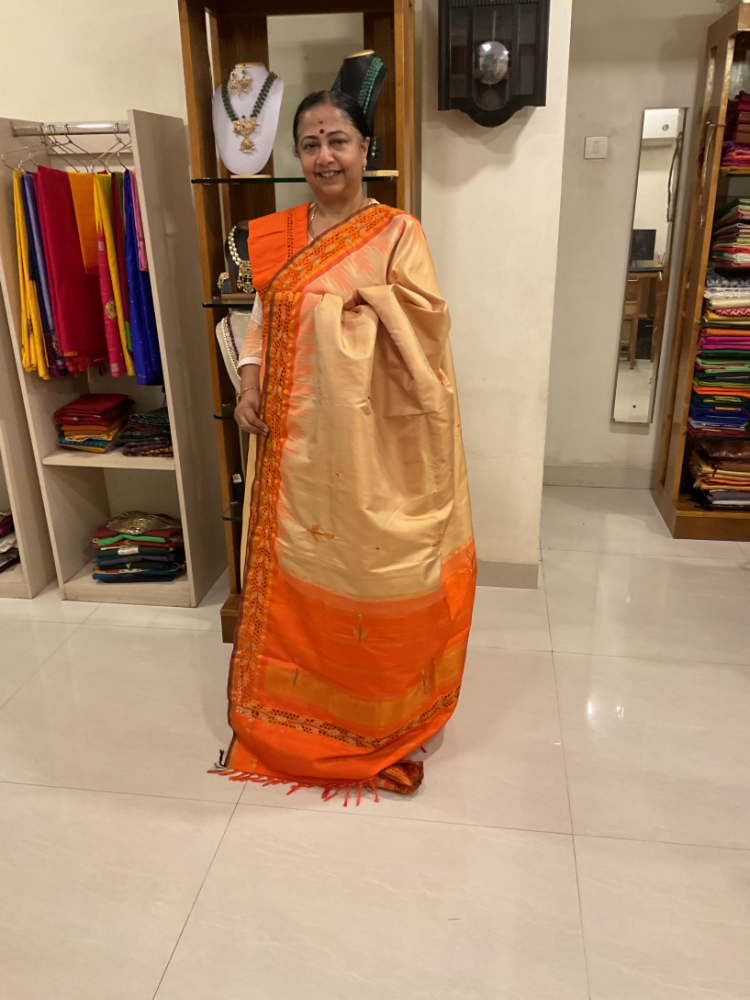 Ahimsa Silk Cut work saree