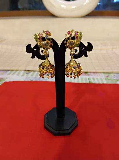 jumkas with peacock head