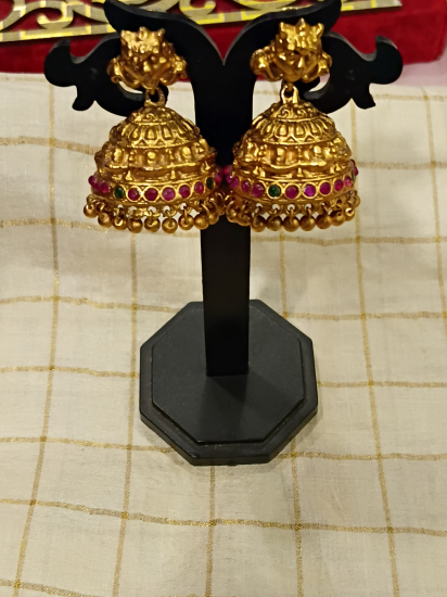 Gold Plated Antique Jhumkas
