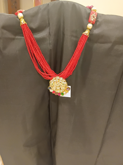 Navrathna pendant beaded jewellery 