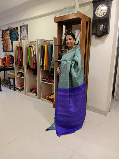Pochampally /Ikat Raw silk saree 