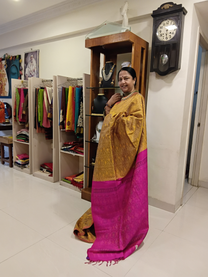 Pochampally /Ikat Raw silk saree 