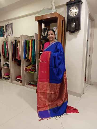Mulberry Ahimsa Silk Saree