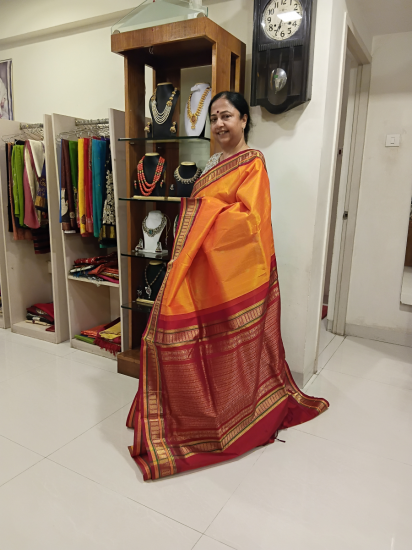 Ahimsa korvai silk cotton with Butte all over