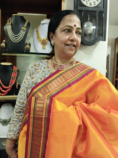 Kundhan Geometrical Ruby Chain