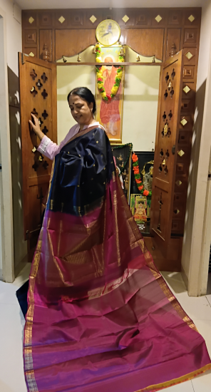 Small Border Ahimsa Silk Saree