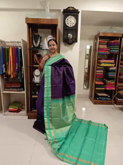 Korvai checks Ahimsa silk saree