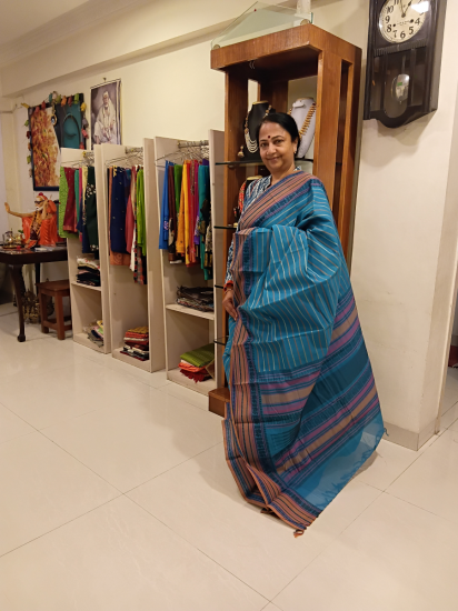 cotton 100 counts handwoven veldhari saree