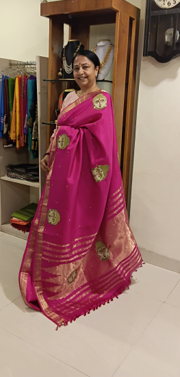 Fancy saree with kalamkari work