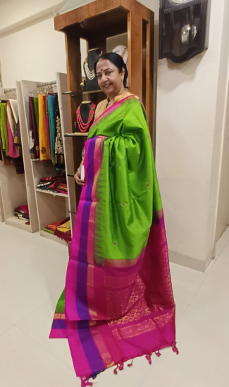 Korvai silk cotton saree 