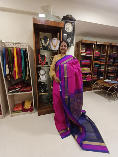 Korvai silk cotton saree 
