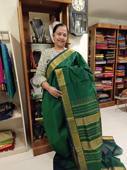 Kadhambari silk cotton sarees with blouse