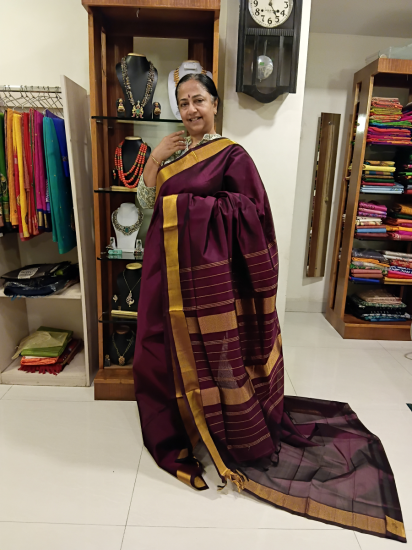 Kadhambari silk cotton sarees with blouse