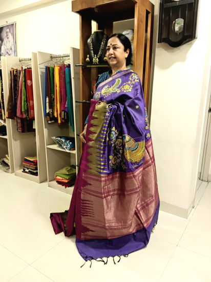 Mulberry Silk With Kalamkari Painting