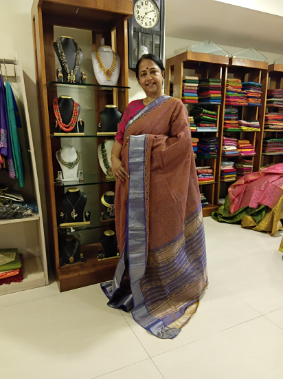 Doria maheshwari silk cotton saree