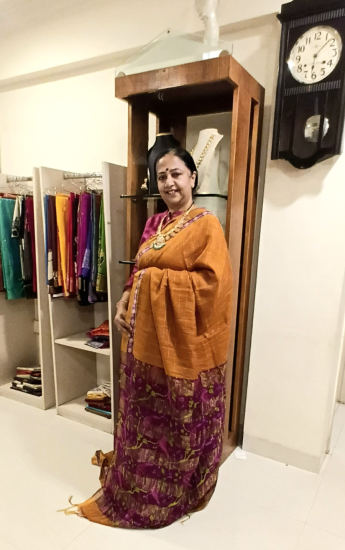 Printed Gicha Silk Saree