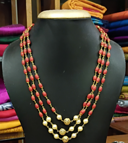 strings of coral and pearls
