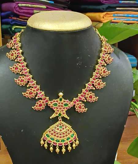Ruby and emerald antique necklace
