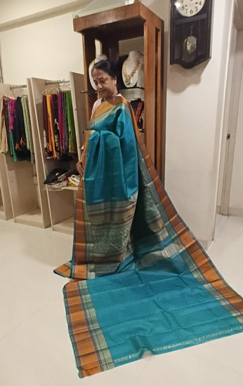 Kalakshetra silk thread work saree