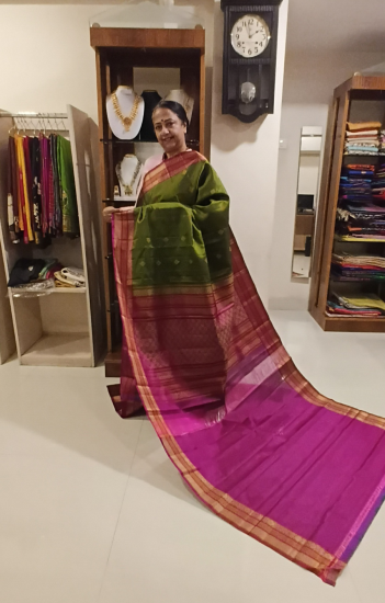 Kalakshetra silk thread work saree