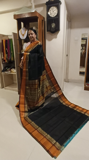 Kalakshetra silk thread work saree