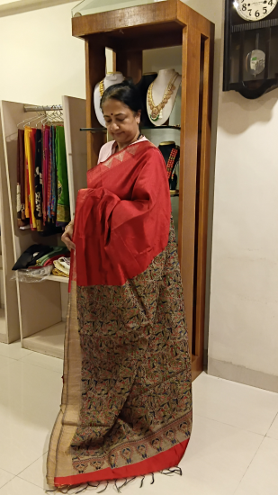 Mulberry silk with kantha work 