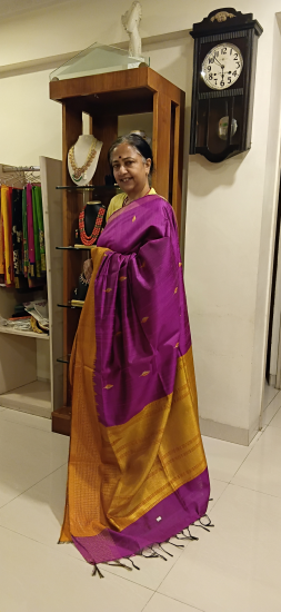 Mulberry Ahimsa Silk Saree