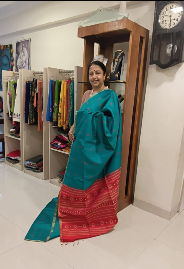 Small Border Ahimsa Silk Saree