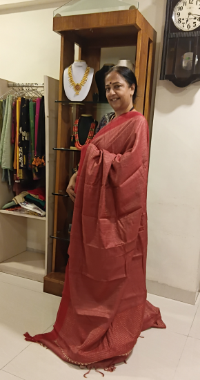 Tissue gicha silk saree with heavy work blouse