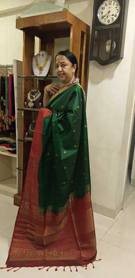 Ahimsa silk light weight saree with banarasi border