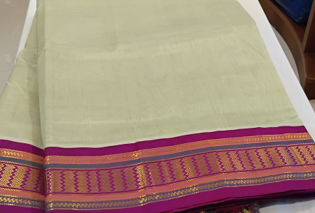 Ahimsa silk cotton  9 yards saree
