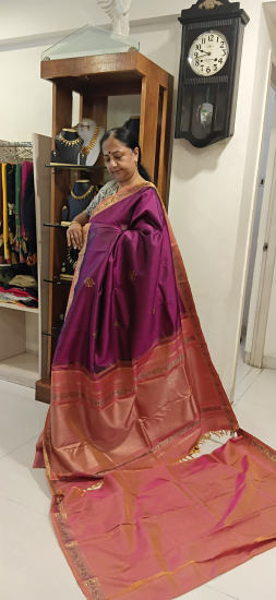 Paithani tissue border wedding saree