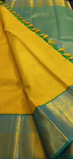 Korvai ahimsa silk saree with annapakshi and butte in body