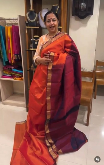 Small Border Ahimsa Silk Saree