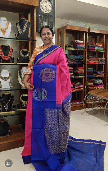 Ahimsa silk cotton saree with contrast border