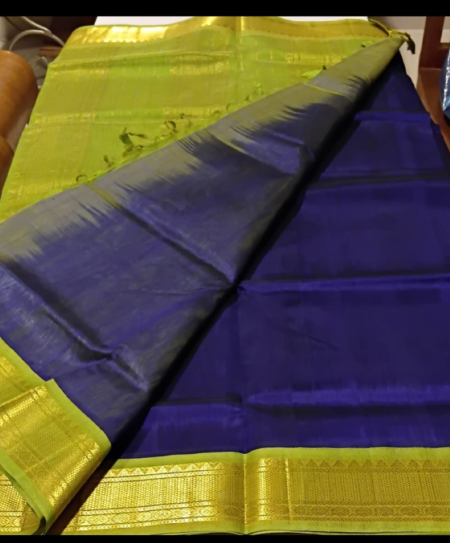 Ahimsa silk cotton saree with contrast border