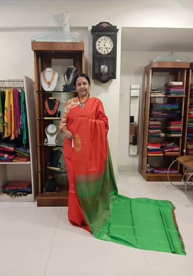 Borderless ahimsa silk cotton saree