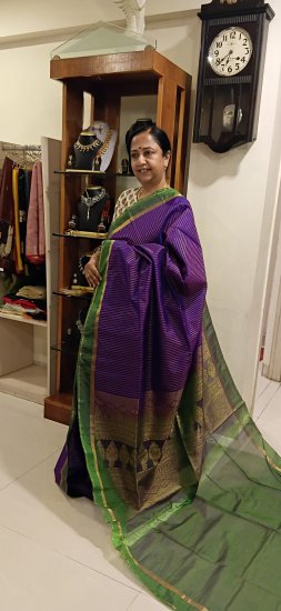 Lightweight ahimsa silk saree