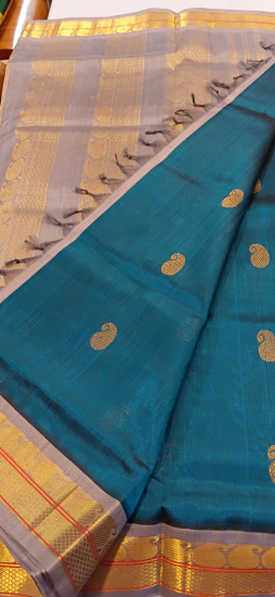 Korvai silk cotton saree with mango motives