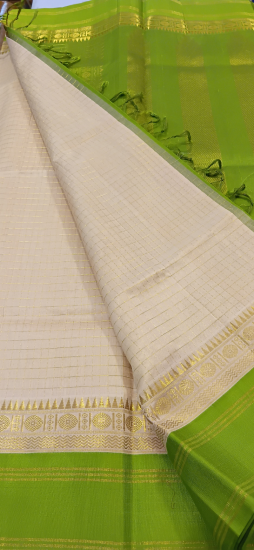 korvai silk cotton saree with checks