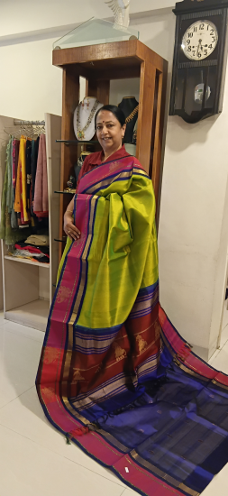 Korvai silk cotton saree