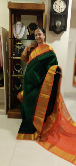 Korvai silk cotton saree