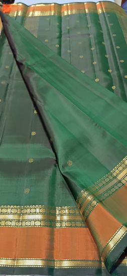 Ahimsa silk light weight saree with Double pettu with Butte all over