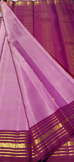 Ahimsa silk light weight saree with Meenakari border with  Butte all over