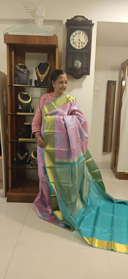 Ai generated floral designs on silk saree