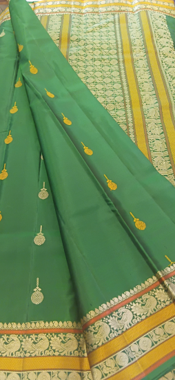 Kalakshetra silk thread work ahimsa silk saree 
