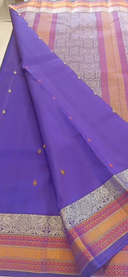 Kalakshetra silk thread work ahimsa silk saree 